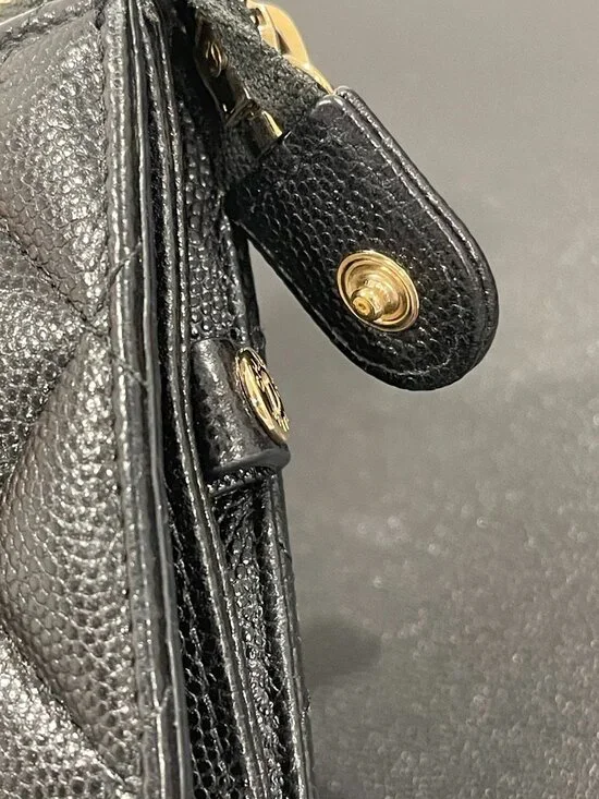 Chanel Lambskin Quilted Classic Pouch with Handle Black (JB1443) - Picture 12 of 13